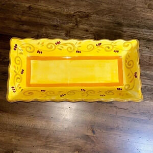 2 Italian Villa Pattern Rectangle Serving Dishes HomeTrends Yellow (2 matching)